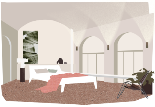 COLLAGE SKETCH OF THE INTERIOR IN PROCREATE